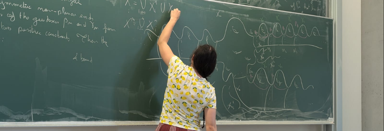 Photo de Nolwenn Le Quellec de dos lors d'un exposé.
